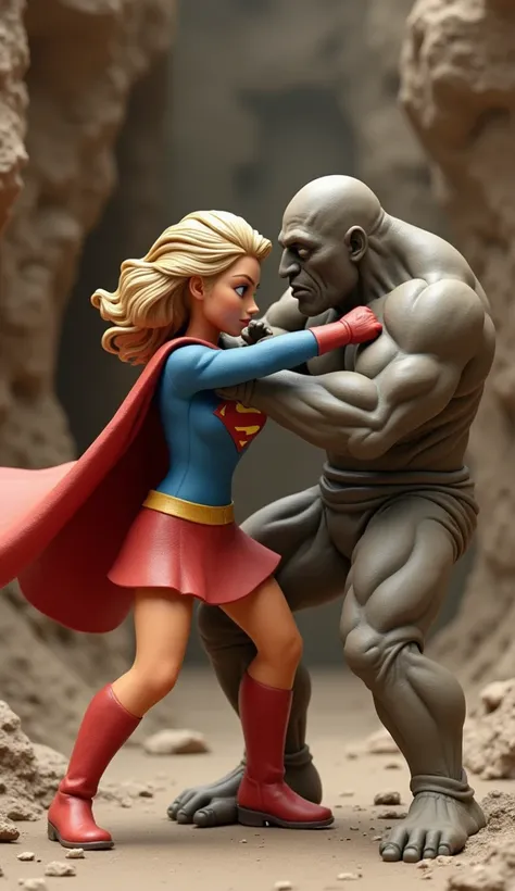 Clay animation, a scene from the movie Supergirl, fight scene