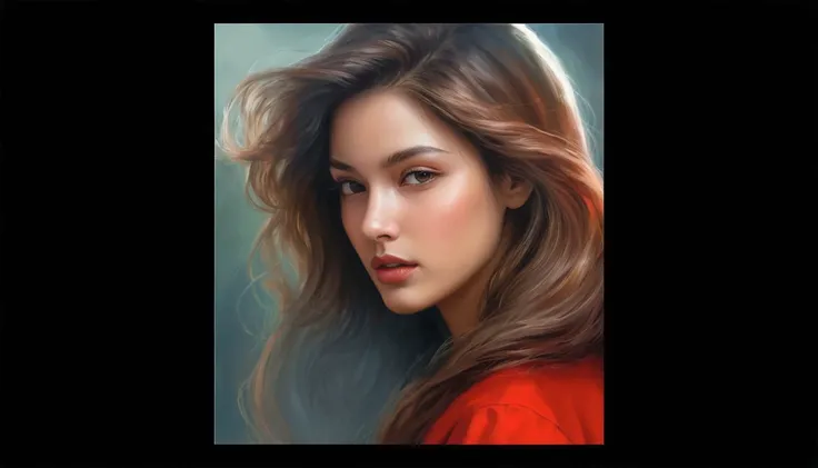 there is a woman with long hair and a red shirt, stunning digital painting, glossy digital painting, digital fantasy portrait, gorgeous digital painting, sultry digital painting, airbrush digital oil painting, stunning digital illustration, digital art pic...