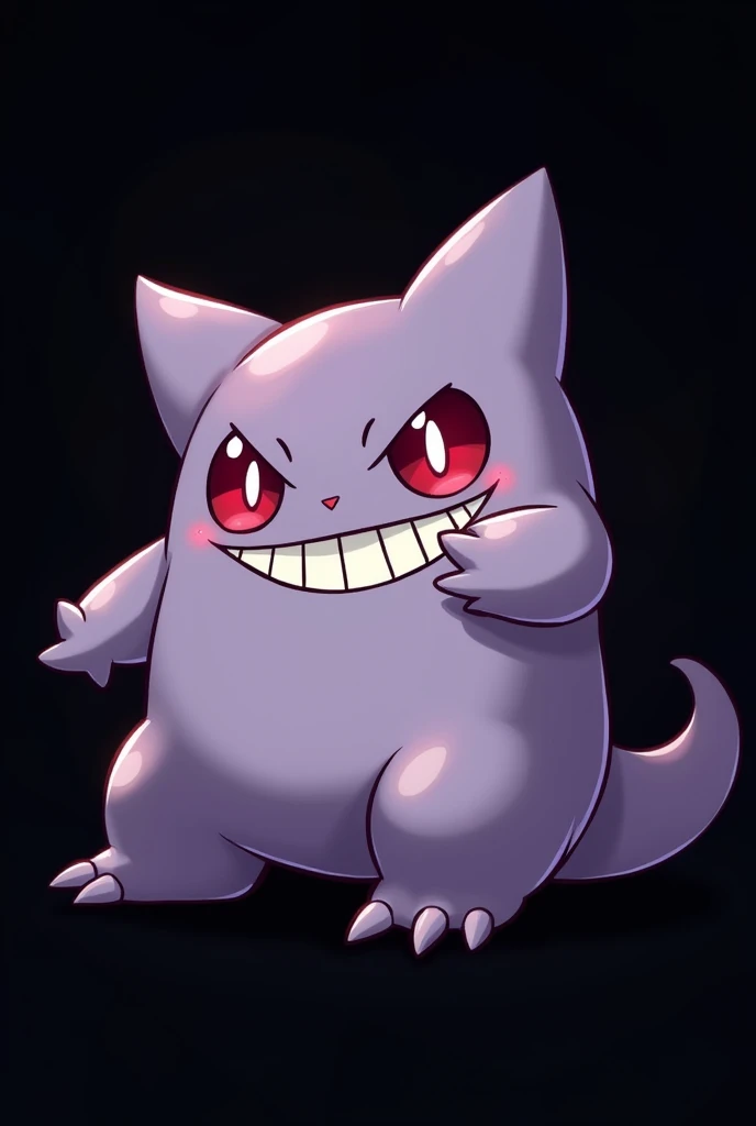 CREA A UN GENGAR ADORABLE Y DE FONDO DIGA "STYLE BLOW" Y DE FONDO DE TODO SEA NEGRO
