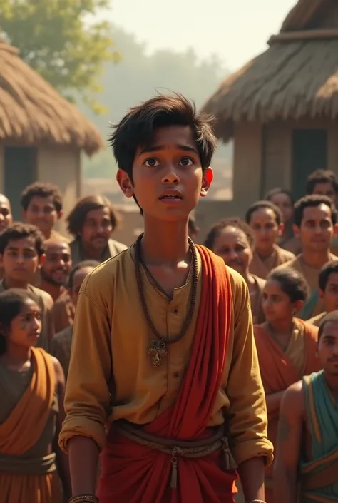  Young Mohan informing the villagers