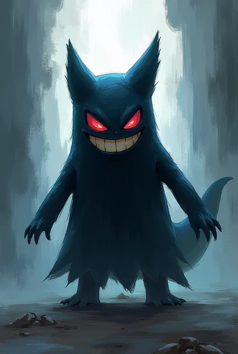 CREATE A SMALL GENGAR AND SAY IN THE BACKGROUND "STYLE BLOW" 

