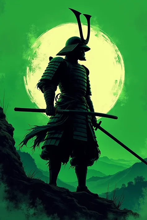 Green samurai flag