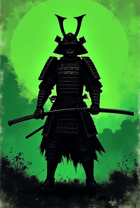 Green samurai flag