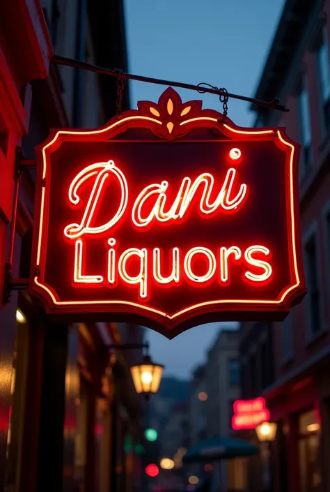 Bar sign that says "Dani Liquors"