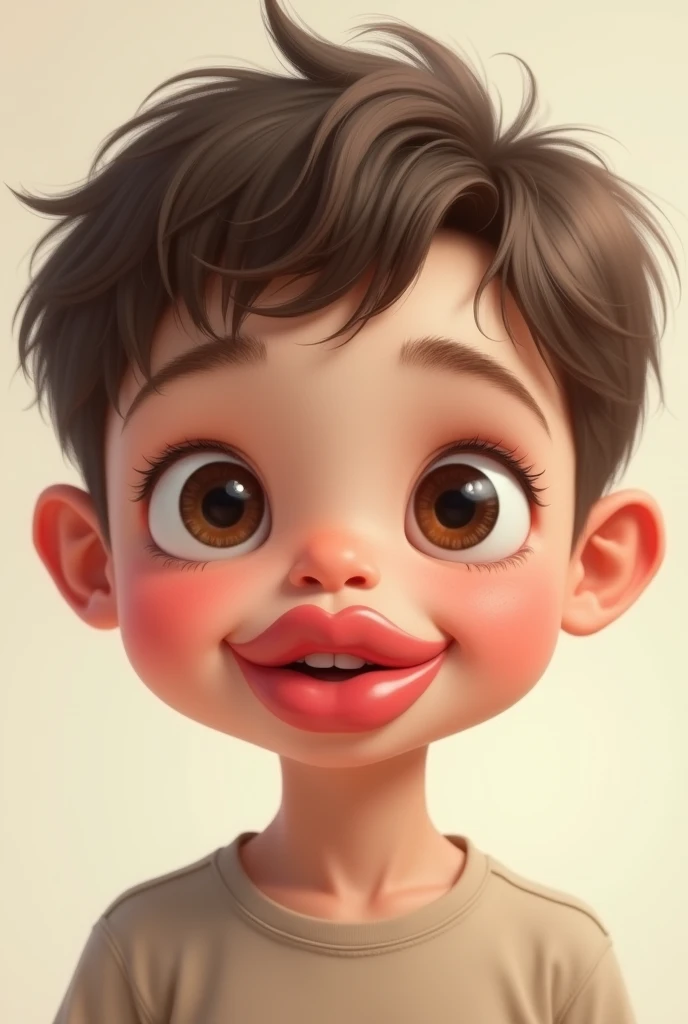 A boy having big lips