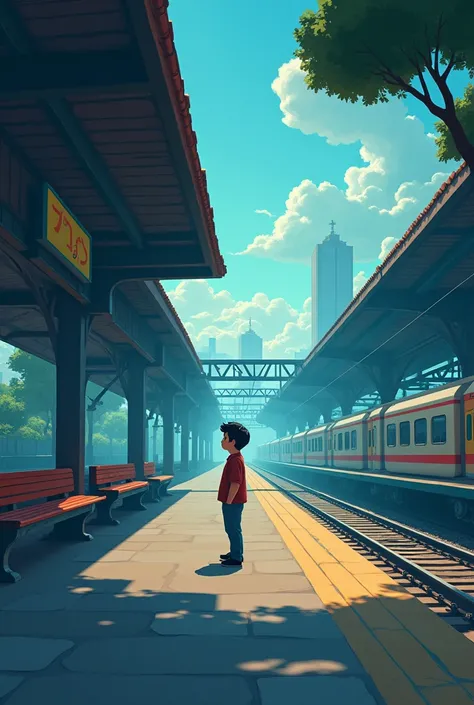 His train was on time as usual, but today he was feeling something strange. As soon as he reached the station, he realized that there was some silence at the station, which was completely different from normal 3d cartoon pic 