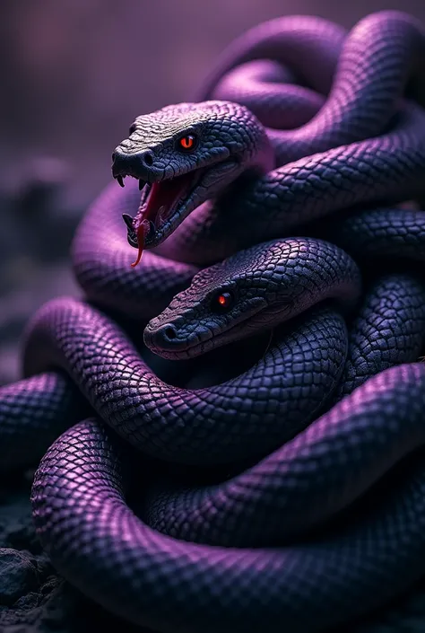 Make a profile cover with some evil snakes in purple and black