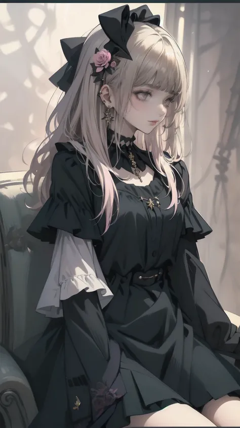 (8k, Best Quality, masterpiece: 1.2), Ultra-high resolution,,Marie Antoinette,Ultra-detailed face,Fine grain,Open your mouth a little,(Blonde),Long Hair,Wavy Hair, break,Rococo Ruffle Dress,Long sleeve dress,The dress includes an extra long skirt,Baroque D...