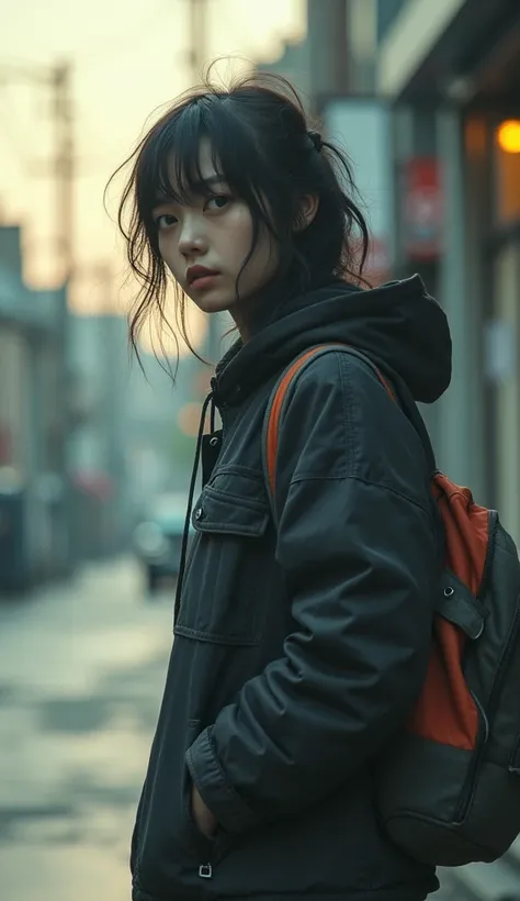 live-action、Real、Cute Japanese Idol、Depression、There is no Korean feature、Casual street fashion、Cinematic Light、Lomography 、Movie Camera、Mid-teens、Messy long hair、[athlete