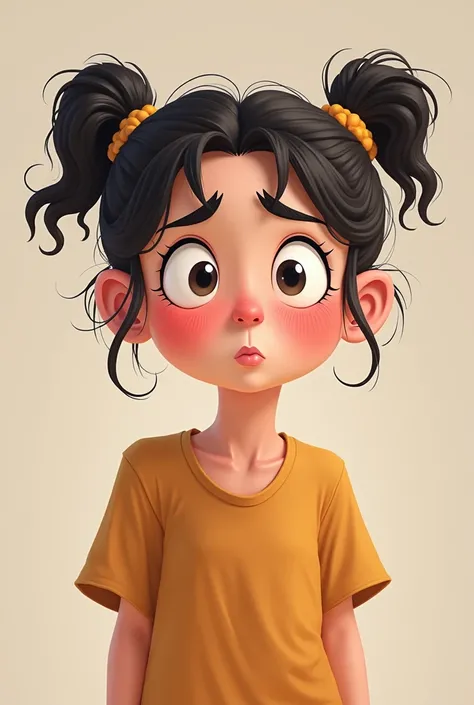 Create a confused looking teenage girl in animated version