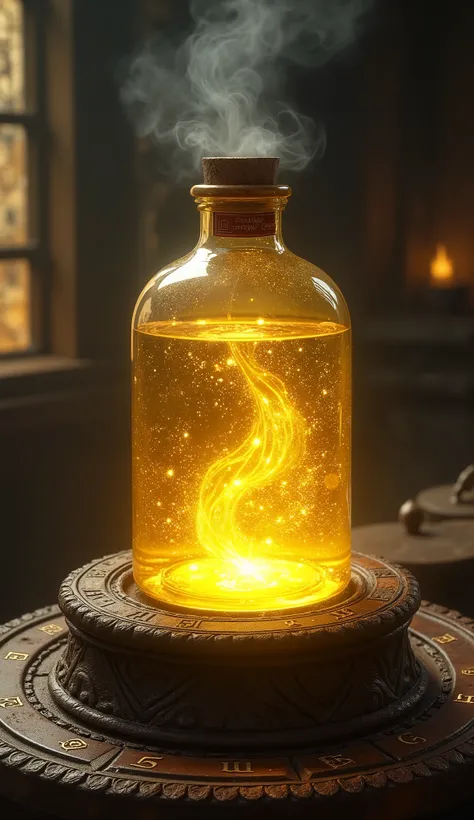 potion magic with aura , only potion , yellow element