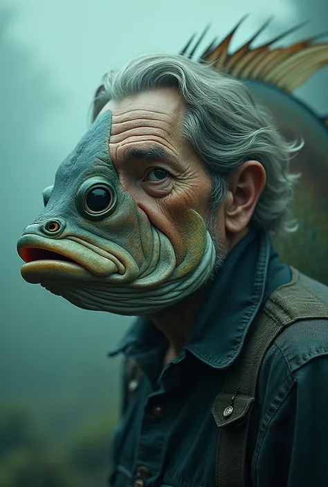 photo mix of a man and a fish