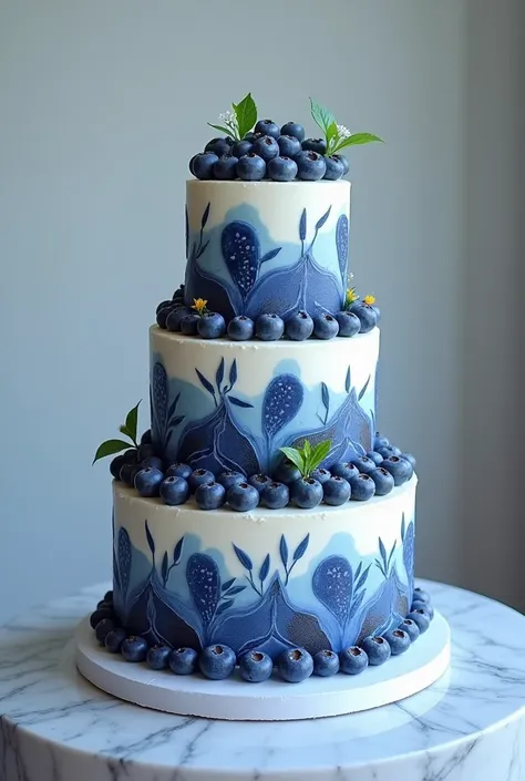 Blueberry cake beautiful aesthetic 3 storey