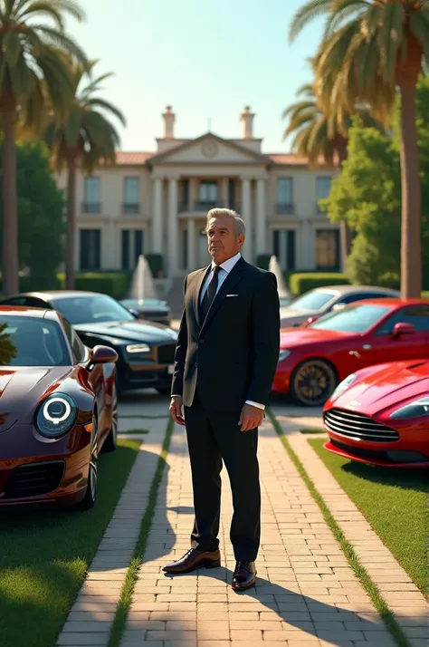 A millionaire showcasing his cars and Home 