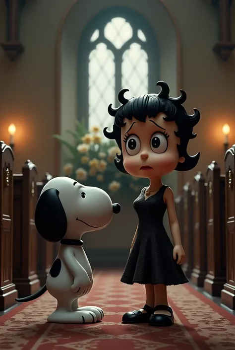 snoopy bettyboop, at the funeral home