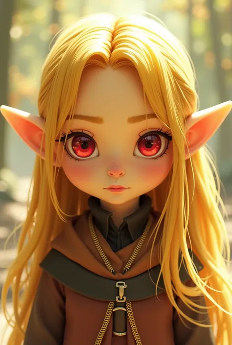 Linn has light yellow skin and hair of the same color with a darker streak., her long hair hiding her ears. He has a round head (less chubby than her friends), a triangular nose, a small neck, red eyes and eyebrows the same shade as the dark streak in her ...