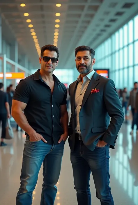 Salman Khan and selim khan image in airport 