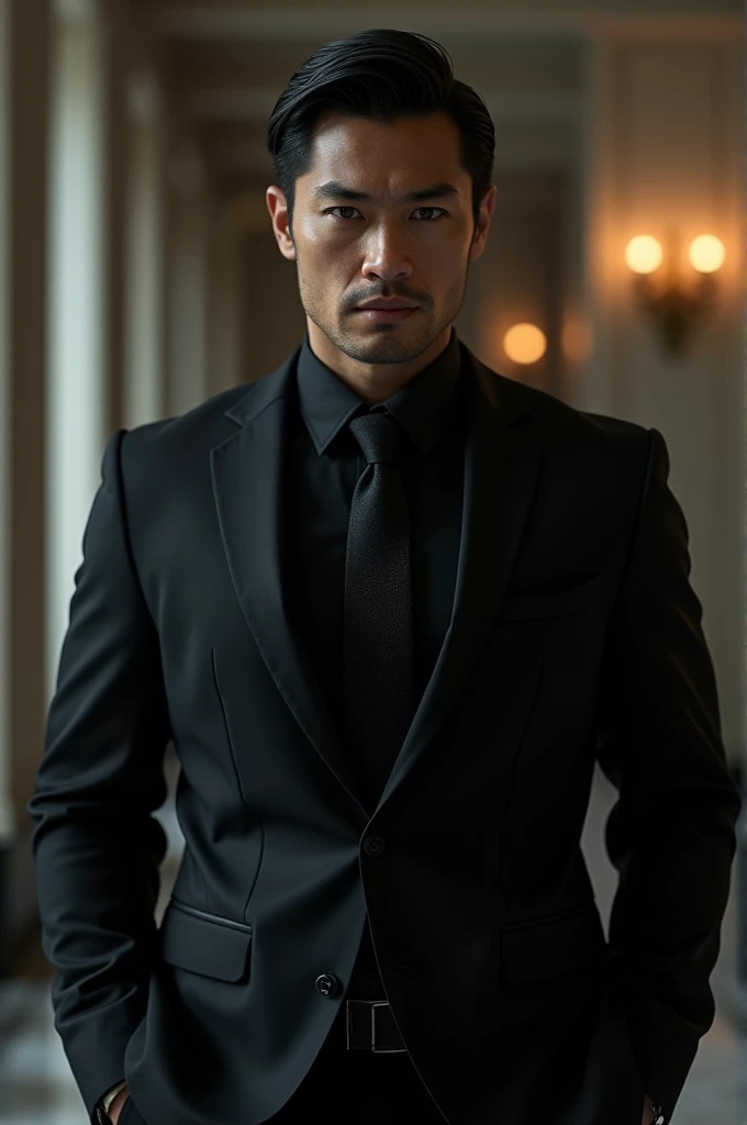 Appearance: Vincent is a charismatic, mid-30s man with short, neatly combed dark hair. His sharp jawline and intense eyes command attention. Always dressed in a crisp black suit with a matching tie, Vincent exudes professionalism and control. He maintains ...