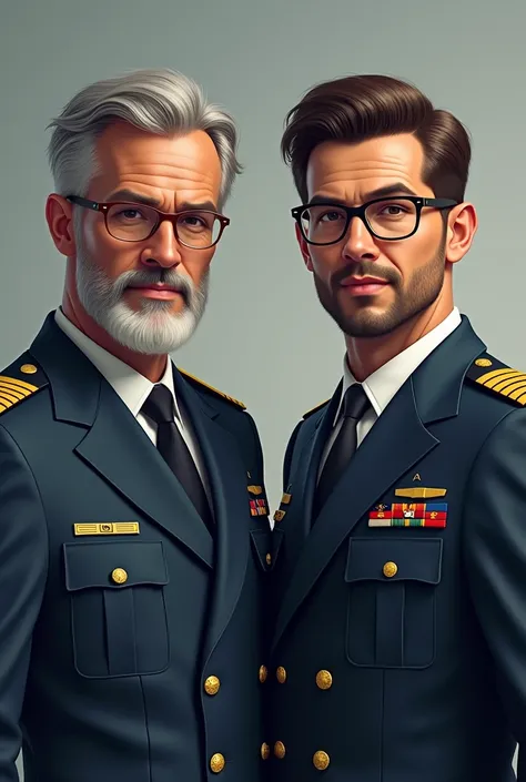 Make a profile picture of two 
Pilots one person with glasses the 2 persons are male