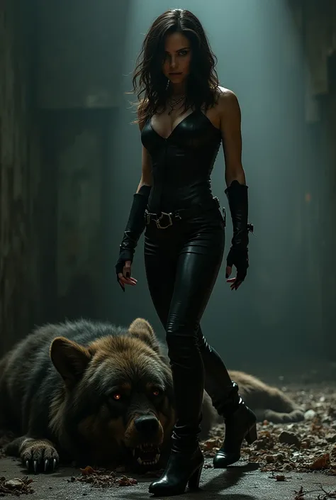 Kate Beckinsale selene trampling on the neck of  lycan 