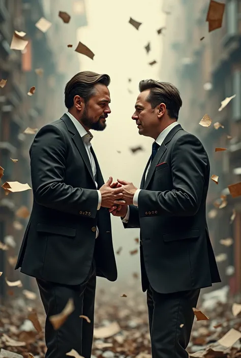 leonardo dicaprio with elon must and messy