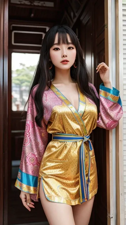 In the modern time tunnel，Calling the hearts of Chinese women，Open the door to retro。Treasure discovered in the 1970s，Colorful memories flow through clothes，Unique patterns weave the melody of time。Wear vintage robe，Chinese women enter the psychedelic 2021...