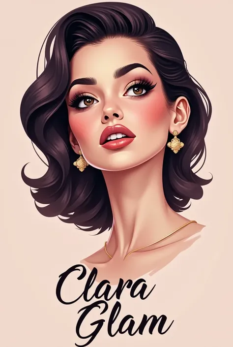 Make a  logo with girl picture his name ADD :Clara Glam 