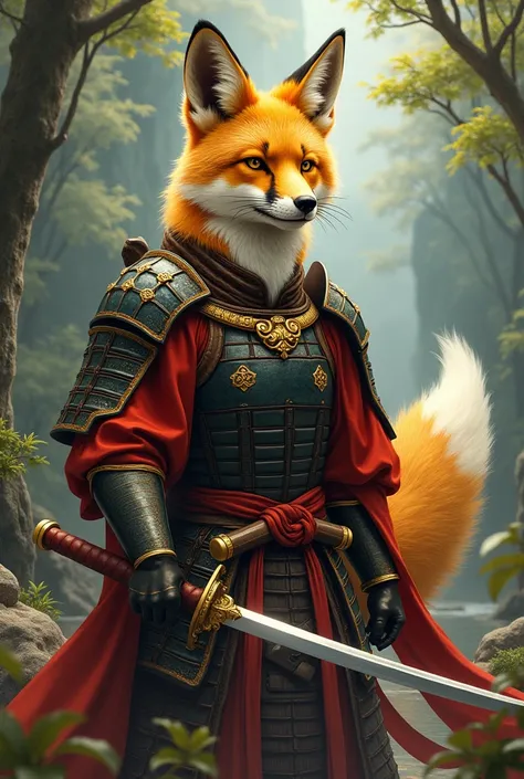 Golden fox as Samurai