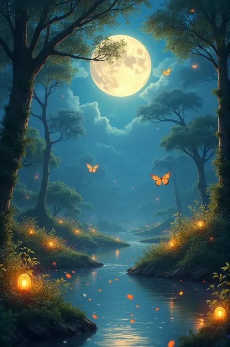 dream land, night, fairytale, warm, beautiful