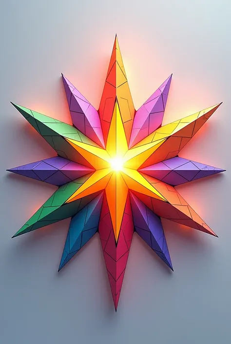 A star with the background removed, with square geometric figures in pixel emoji, with all colors: cerulean, red, green, purple, orange, yellow and black