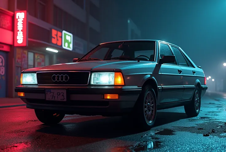 Audi 80 b3 night view from below in gta style 