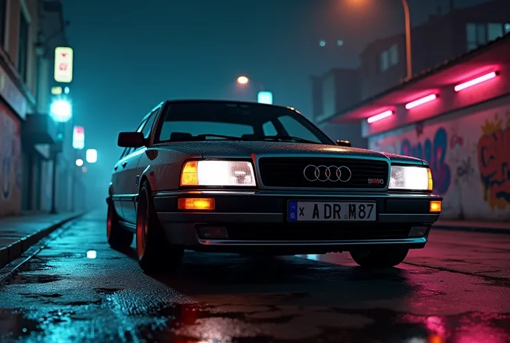 Audi 80 b3 night view from below in gta style 