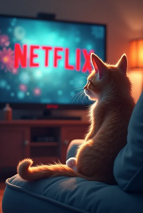 Croa a cat watching Netflix 