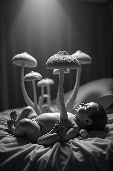 Sent by you:
Umbilical Cord Mushrooms: "A dark and eerie hospital scene with mushrooms growing from babies umbilical cords in the corners. The setting is creepy, with dim lighting casting haunting shadows. The atmosphere is grotesque and unsettling." pictu...