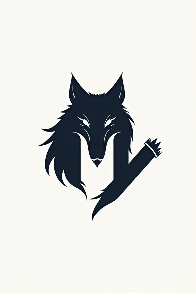 Logo with the letter my in the shape of a wolf
