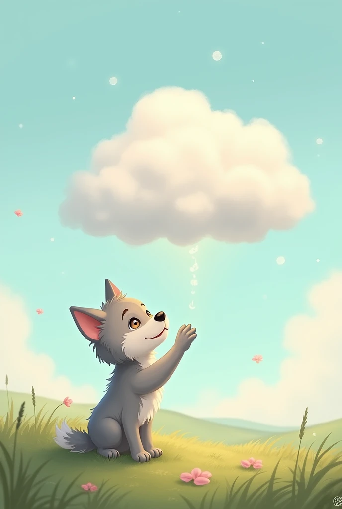 Little wolf and a little cloud
