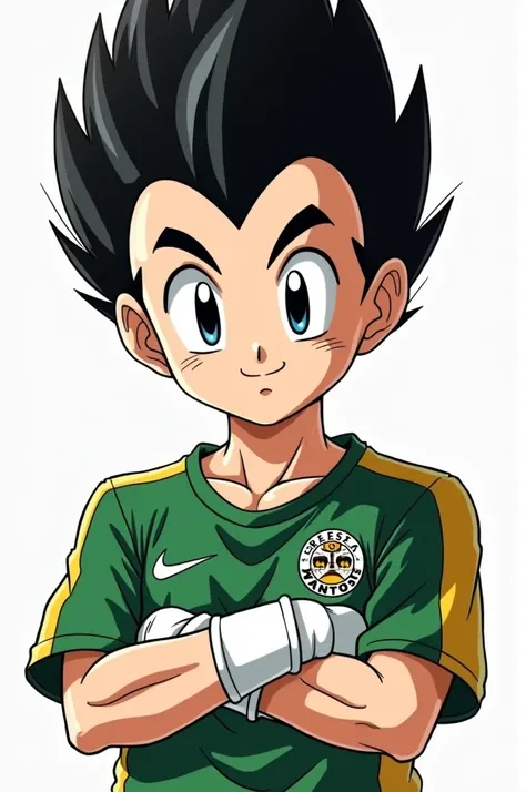 Vegeta in cartoon format, with the Santos F team shirt.c.