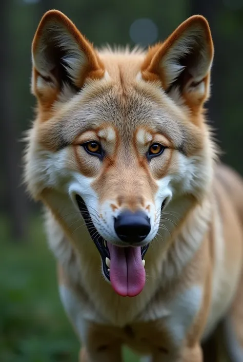 Female wolf sucking wolf cock