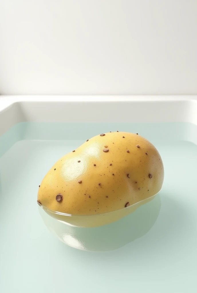 A potato bathing with a white background
