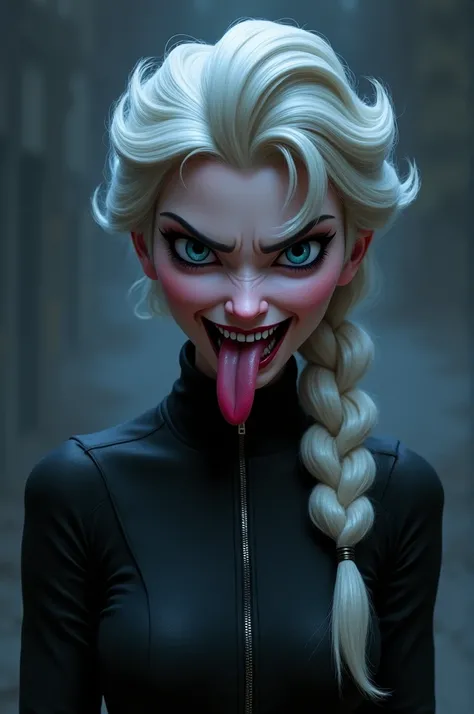 From Disney Princess Elsa Ist Ein Monster Zunge rausstrecken Naughty Evil My Cool Infinity Disney Black Jacket Zip 