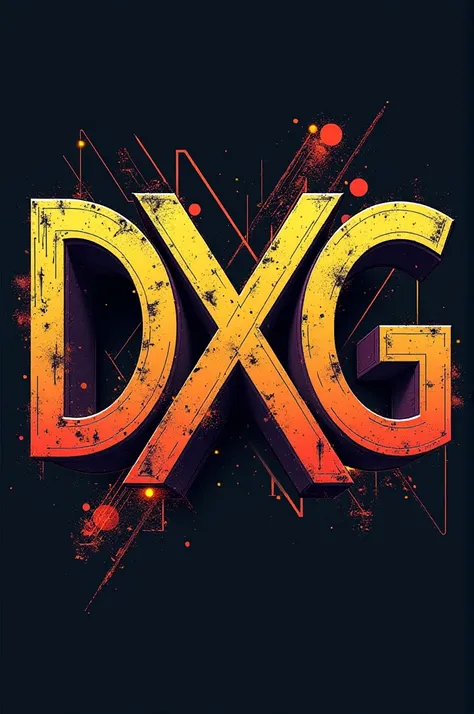 Logo brand with the acronym DXG in a modern street art style and geometry linked to current fashion 