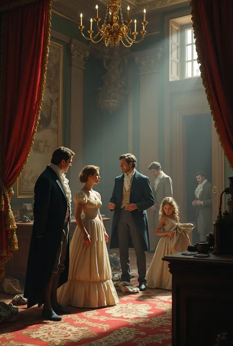 Family made up of elite parents and two sisters goes bankrupt due to the French Revolution 