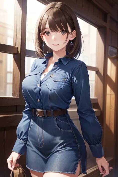 my grandmother、Shiny brown hair, Short Hair, (Beautiful brown eyes、Sparkling eyes, Fine grain)、smile、Ultra-detailed eyes、Highly detailed face, Highly detailed eyes,((Cowboy Shot:1.5))、



One Girl、Brunette Hair、One girl,,Large Breasts,Casual RAW Photos、Bes...