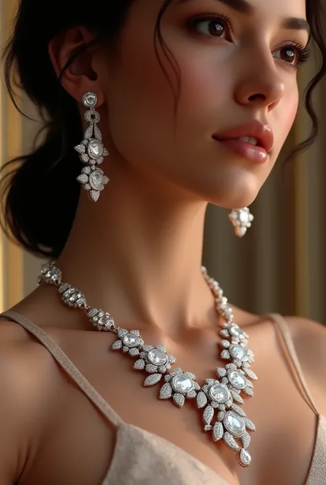 Diamond necklace and earring 