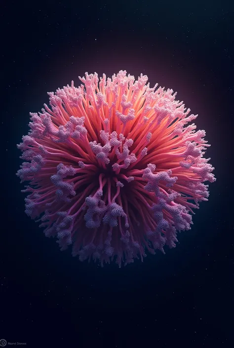 A spherical coral in space 