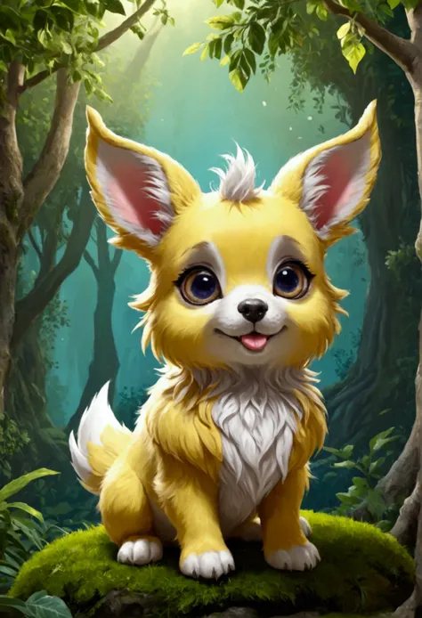 In a fantasy world full of surreal charm, get to know Wolpertinger, a super cute cartoon baby dog. With oversized eyes and a playful grin, this cute creature resembles a cartoon kitten or a cartoon duckling, but with the unique characteristics of a Wolpert...