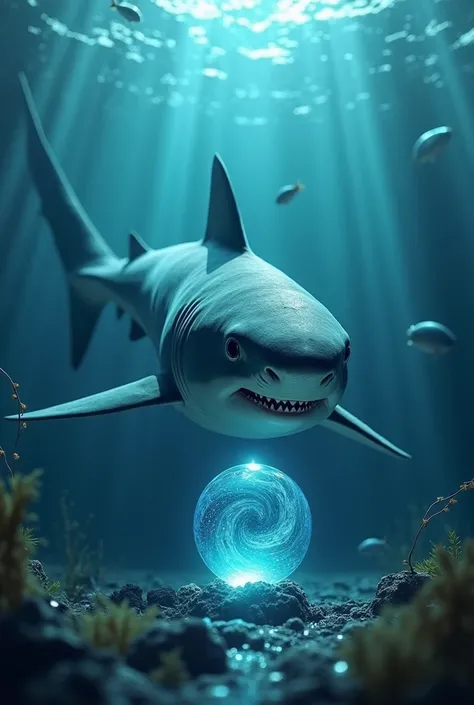 shark with crystal ball seeing the future

