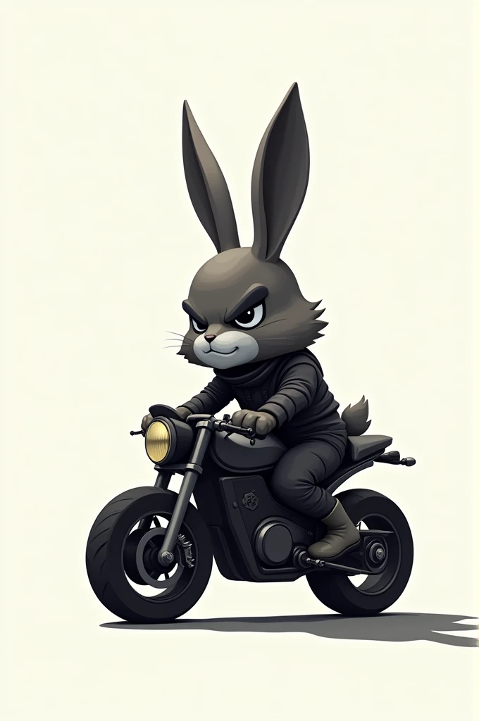 Create a minimalist biker bunny 