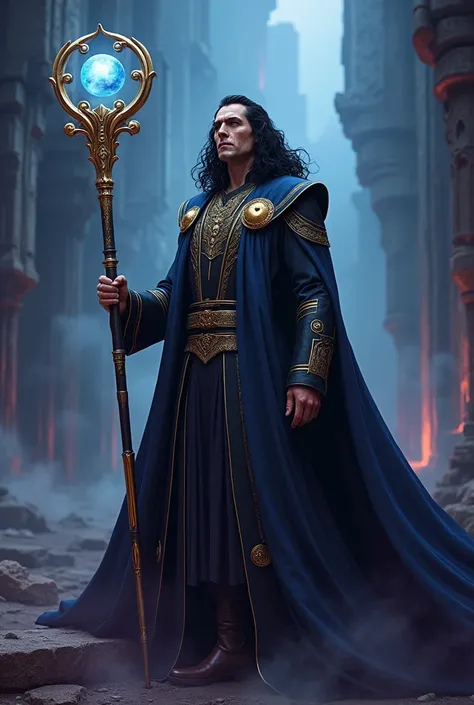 Heres a detailed AI text prompt:


"Create an image of Loki holding his iconic Sceptre with the Mind Stone embedded:


Title: God of Mischief


Description:


Illustrate Loki, the adopted Asgardian prince and trickster, wielding his powerful Sceptre.


Set...