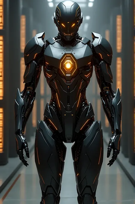 In the center of the room, the armor was motionless, a masterpiece of engineering and design, waiting for its activation moment. His body was coated in a dark gray, almost metallic, with a matte texture that reflected very little of the ambient lighting, g...